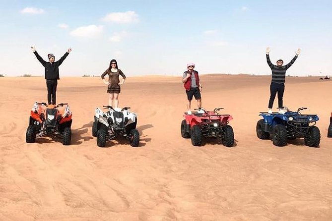 4x4 Deluxe Desert Safari Dubai with Camel Riding - Sandboarding and the high-dune photo stop