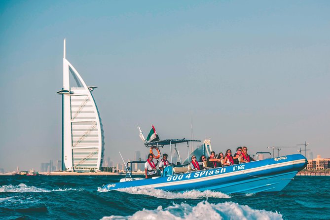 90 Minutes Speedboat Tour Dubai Marina, Burj Al Arab and Atlantis - Cruising around Palm Jumeirah at speed