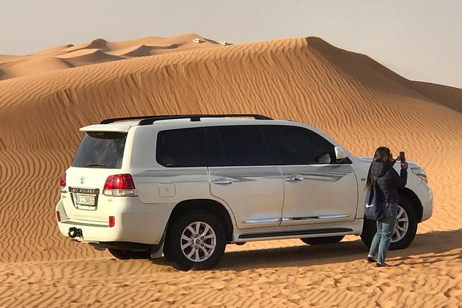 Abu Dhabi 4x4 Desert Safari BBQ Dinner , Camel Ride , Belly Dance - Sunset marks the change from adventure to camp life