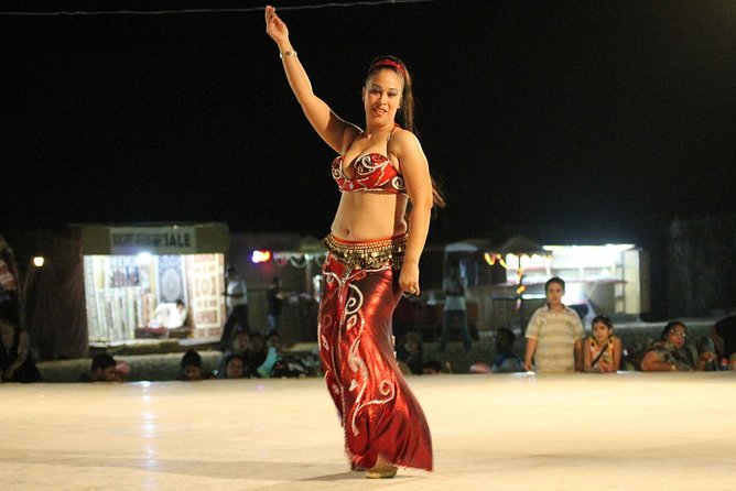 Abu Dhabi Desert Safari 4x4, BBQ Dinner, Camel Ride - Belly dance, Tanura, and fire show