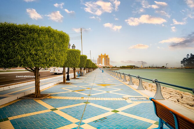 Abu Dhabi Sightseeing Tour: Sheikh Zayed Mosque, Heritage Village & Dates Market - The Corniche puts the city in perspective