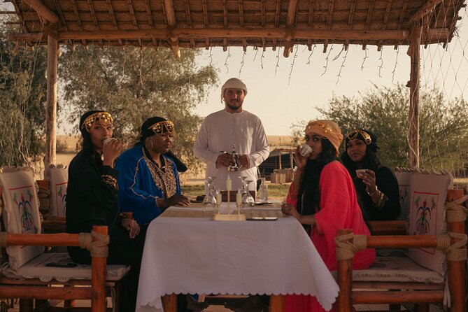 Al Marmoom Oasis Luxury Tent with Bedouin Dinner - Henna, falcons, and Emirati dress at the village