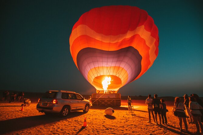 Deluxe Hot Air Balloon Ride with Breakfast & Flight Falcon Show - The balloon launch near Margham
