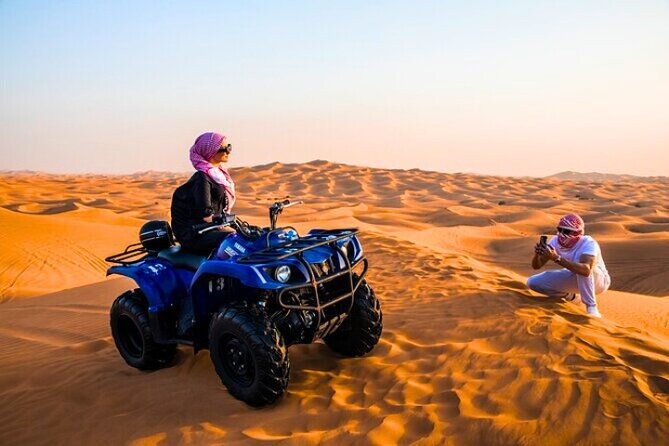 Desert Safari Dubai 30 Mins Quad Bike, Sand Board, Camel Ride BBQ - A six-hour desert sampler from Dubai