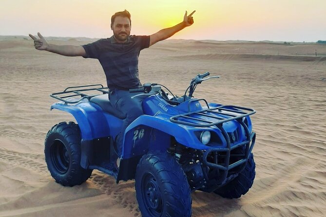 Desert Safari, Quad Biking, Sand Surfing and BBQ Dinner In Dubai - Camel riding, tea, and the traditional camp