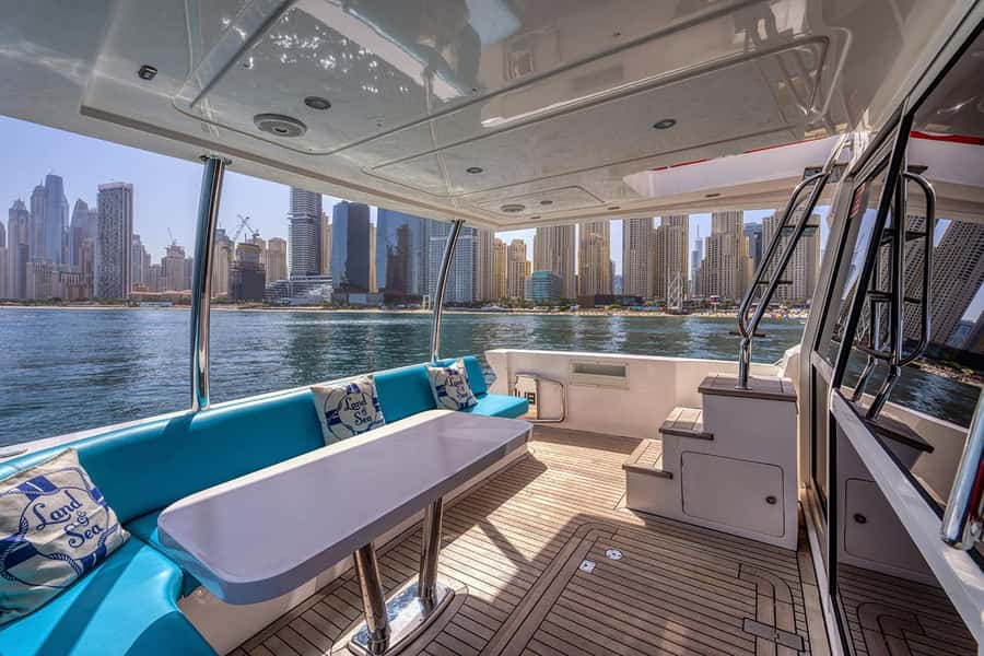 Dubai: 2-Hour Private Yacht Cruise around Burj Al-Arab - Palm Jumeirah and the view toward Atlantis