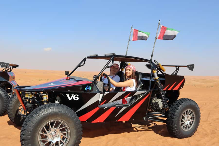 Dubai: 3000cc V6 Dune Buggy & Sandboarding -Private Tour - Getting ready for the 3000cc V6 buggy