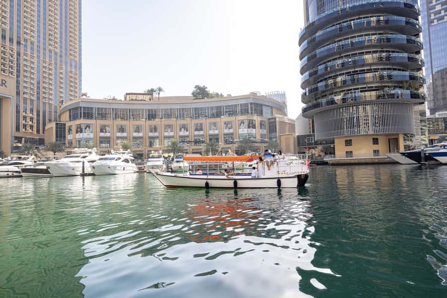 Dubai: Abra Boat Tour in Dubai Marina, Ain Dubai, JBR - Dubai Marina and the city from water level