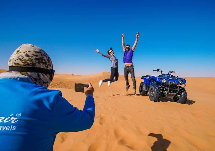 Dubai: Adventure Quad Bike Safari, Camel Ride & Refreshment - The sunset question