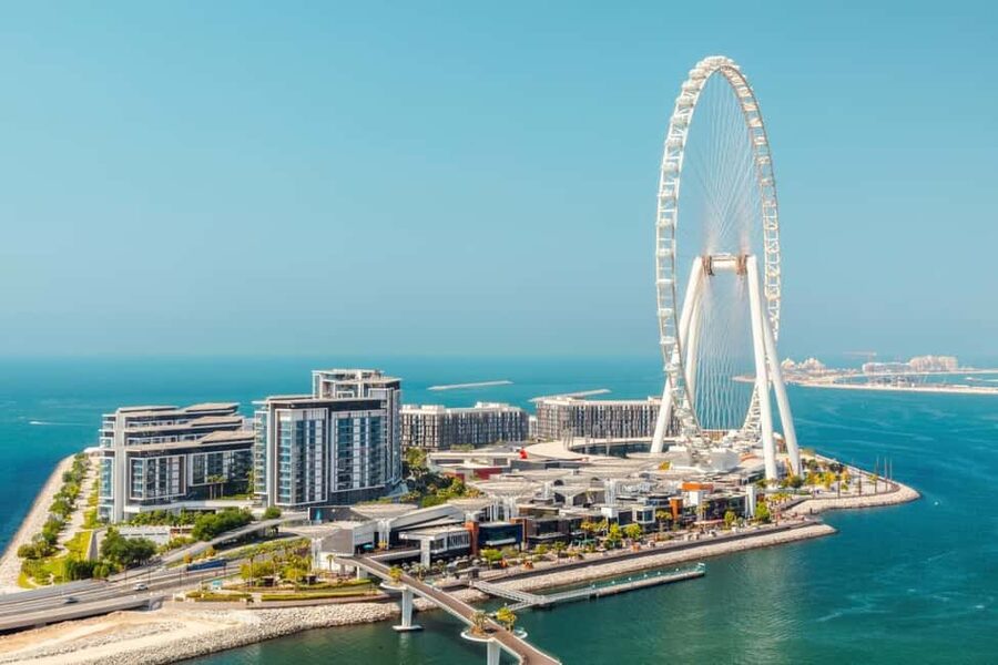 Dubai: Ain Dubai Wheel, Blue Mosque & Half-Day Guided Tour - Souk Madinat and the Burj Al Arab view