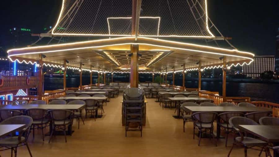 Dubai: Al Seef Largest Dhow Dinner Cruise with Live Show - Tanoura dancing, music, and the puppet show