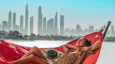 Beach Day on the Palm with Skyline Views