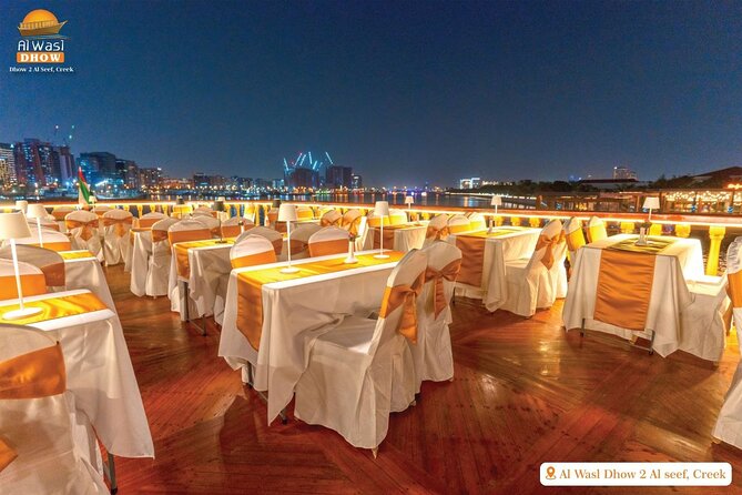 Dubai Best Dhow Cruise Dinner Buffet (Multi Cusine) - Tanoura dance, puppet show, and background music