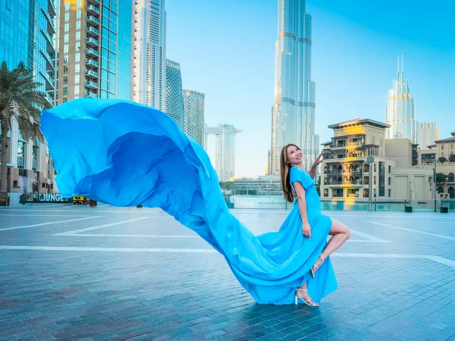 Dubai: Burj Khalifa Flying Dress Videography Shoot - Why this Burj Khalifa shoot works