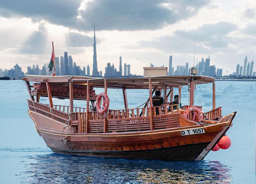 Dubai: Burj Khalifa Sunset on an Abra - The first views from the canal