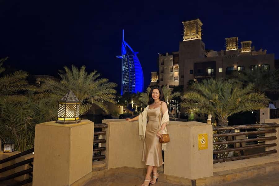 Dubai by Night with Burj Khalifa Entrance Ticket - Palm Jumeirah and Atlantis by evening light