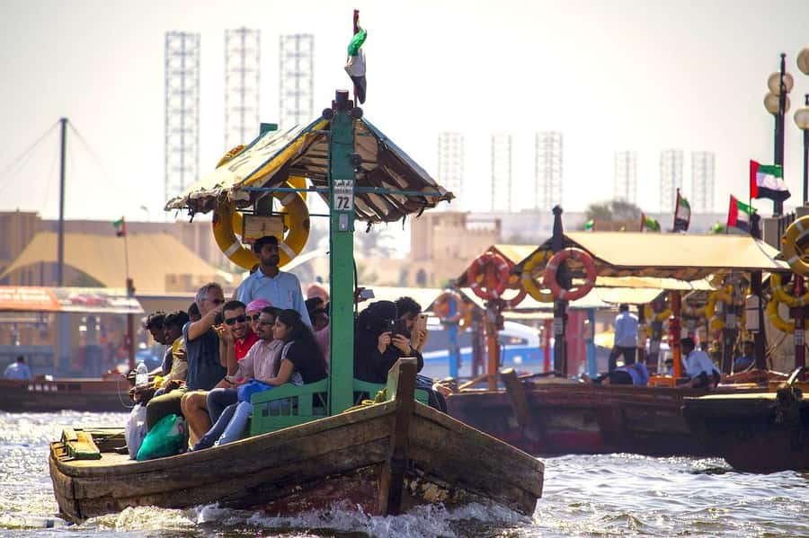 Dubai: City Tour of Creek, Souks, Frame, Burj Khalifa Entry - Dubai Creek and the short abra crossing