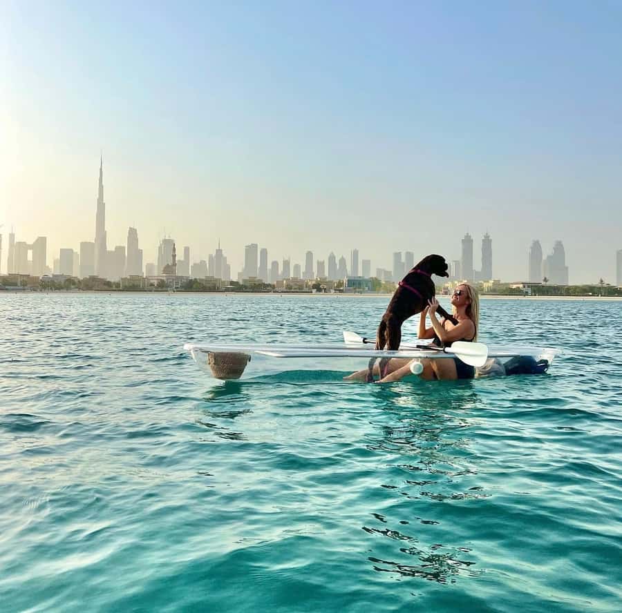 Dubai: Clear Kayaking Experience with Burj Khalifa View - The briefing before you paddle