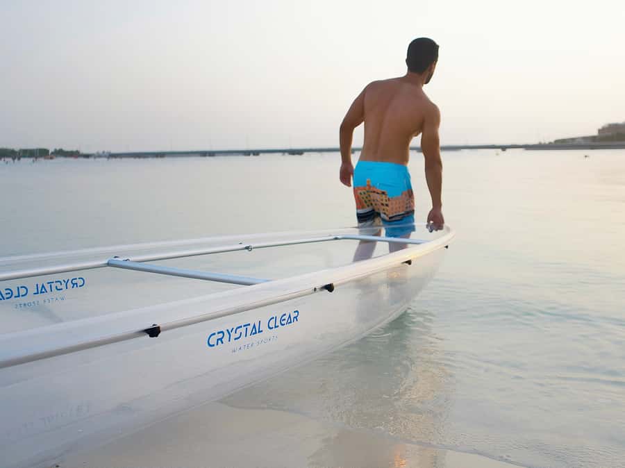 Dubai: Clear Kayaking Experience with Burj Khalifa View - Finding Crystal Clear Watersports at Fishing Harbor