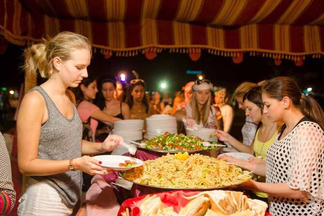 Dubai Desert Safari Adventure, 60mins ATV, Camel Ride, Shows, BBQ - The camp after dark