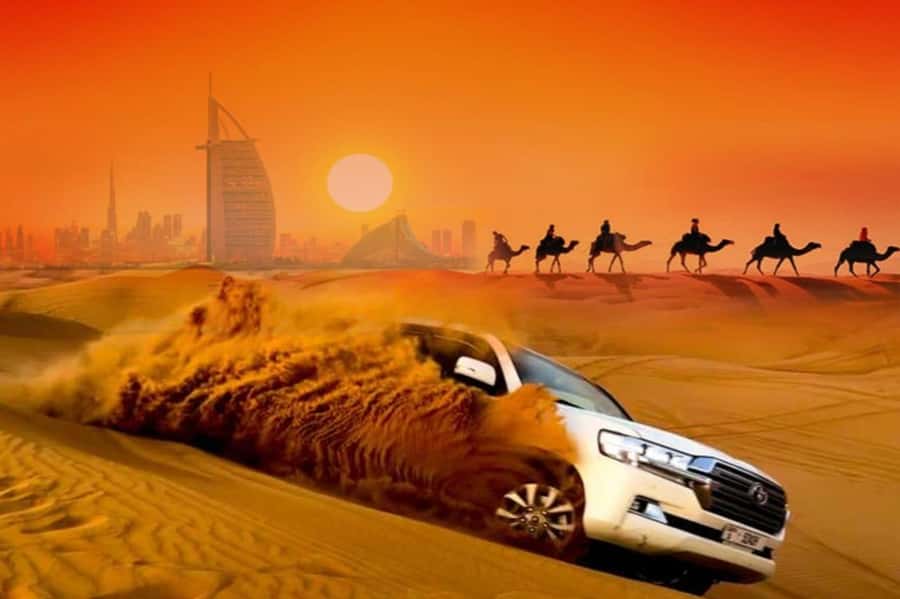 Dubai: Desert Safari Camel Riding, Sandboarding & BBQ Dinner - Seven hours from Dubai to the desert camp
