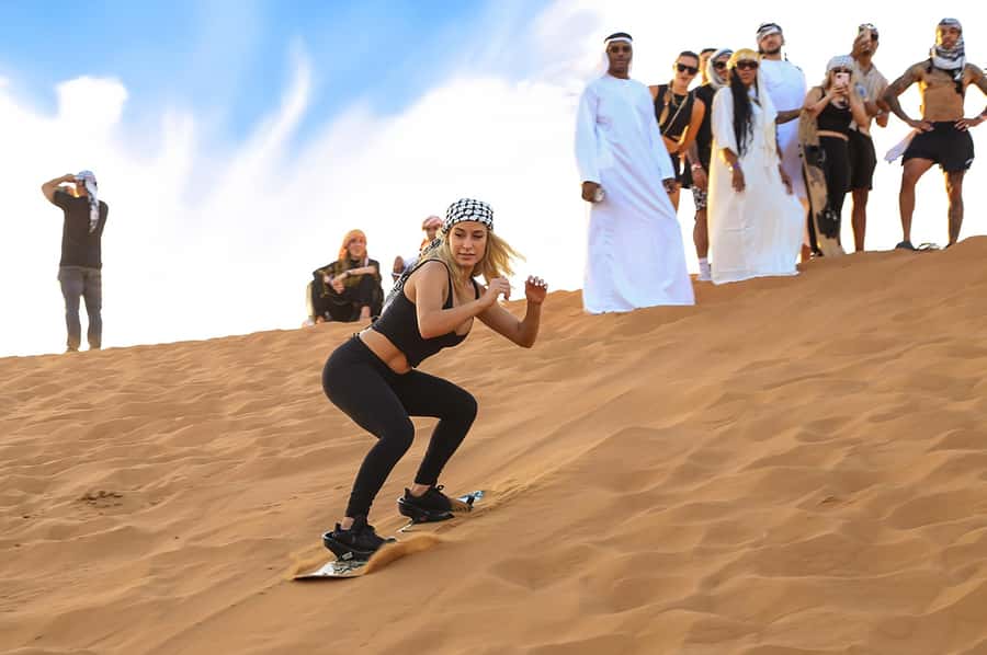 Dubai: Desert Safari with BBQ Dinner & Quad Biking Options - Sandboarding, camels and the photo stops