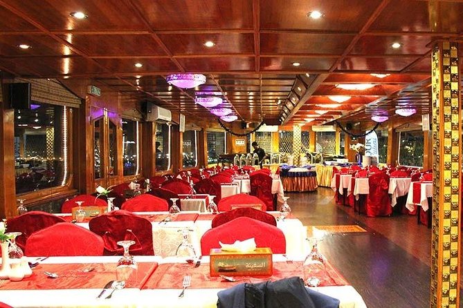 Dubai Dhow Dinner Cruise Marina with pickup drop option - Upper deck views or cool air below