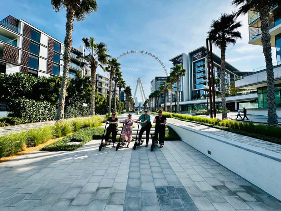 Dubai: E-Scooter Guided Tour of Marina, JBR & Bluewaters - Marina Walk shows Dubai at its most polished