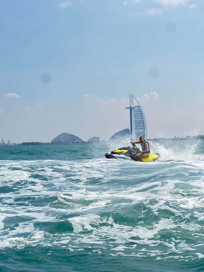 Dubai East: Guided JetsKi Ride with Sound System! - A high-speed view of Dubai from East Marina
