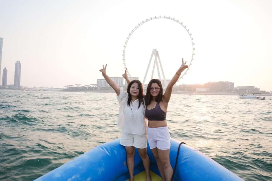 Dubai: Guided Speedboat Tour with City Sights & Ice Cream. - Ain Dubai and the return toward the skyline
