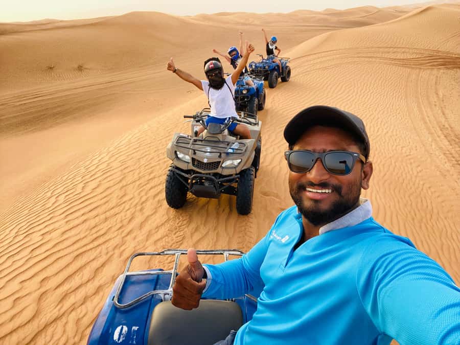 Dubai: Half-Day Desert Safari, Camel Ride, ATV & Dune Buggy - Falcons, drinks, and a sensible rhythm