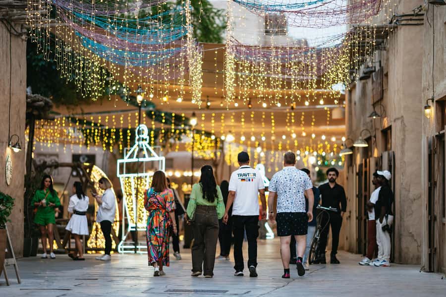 Dubai: Half-Day Street Food Tour - Sitting down for Lebanese food