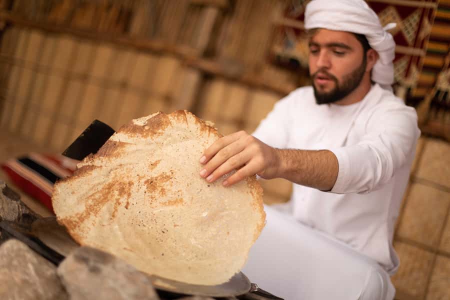 Dubai: Heritage Camel Desert Safari with Traditional Dinner - Bread making, henna, Yola, and drumming