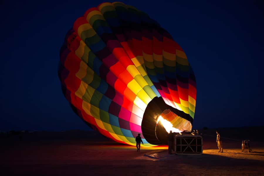 Dubai: Hot Air Balloon Ride & Falcon Show Over the Desert - Leaving Dubai before sunrise