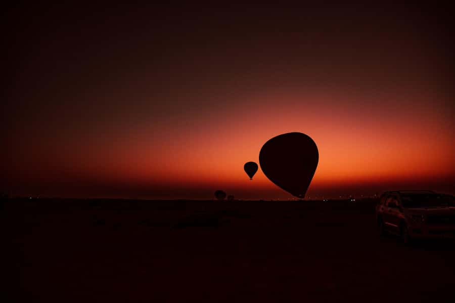 Dubai: Hot Air Balloon Ride & Falcon Show Over the Desert - The falcon show in the air