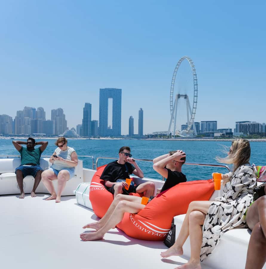 Dubai: Instagrammable Yacht Tour with Drinks & Ain/JBR Views - The upper deck or the air-conditioned lower deck