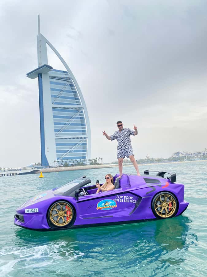 Dubai: Jet car at Burj Al Arab with photos and videos - A jet car ride with the Burj Al Arab in view