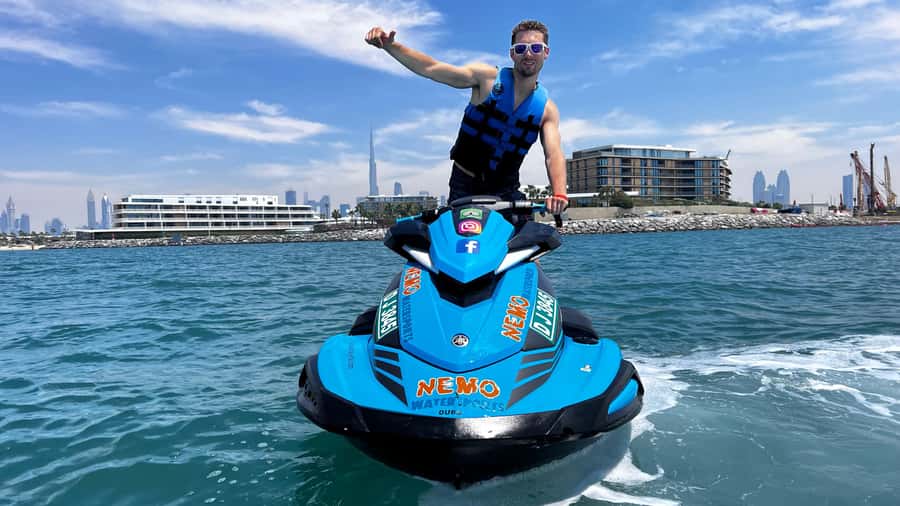 Dubai Jet Ski: Burj Khalifa, Burj Al Arab, Pics & Ice Cream! - Burj Al Arab is the first big payoff
