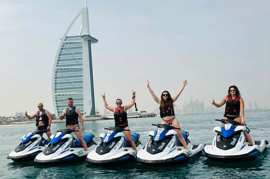 Dubai: Jet Ski Tour of Burj Al Arab with Photos - Returning with views of downtown and Burj Khalifa