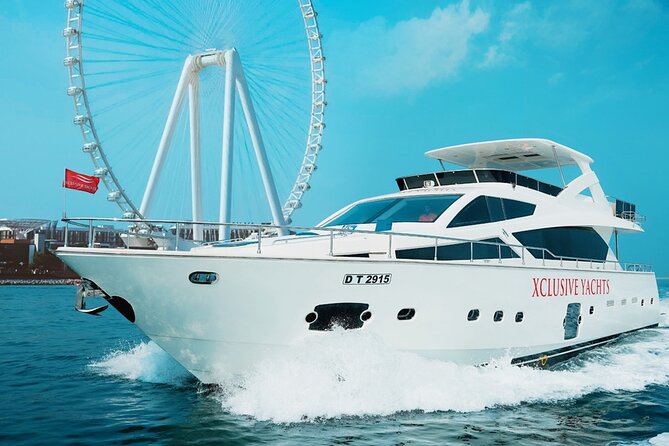 Dubai Marina 1hr Yacht tour with Drinks - Cruising the marina canal past cafés and yachts