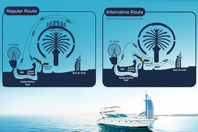 Dubai Marina 2 Hour Sunset Yacht Tour with Alcoholic Drinks - Jumeirah Beach Residence from the water