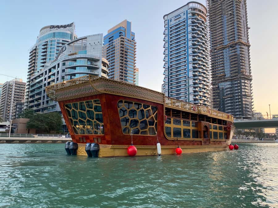 Dubai Marina: Dinner Cruise in a Traditional Boat - Dinner begins with a wide buffet selection