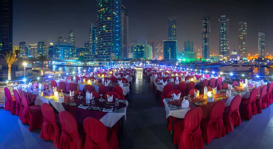 Dubai: Marina Luxury Dhow Dinner Cruise - A dhow with two ways to sit