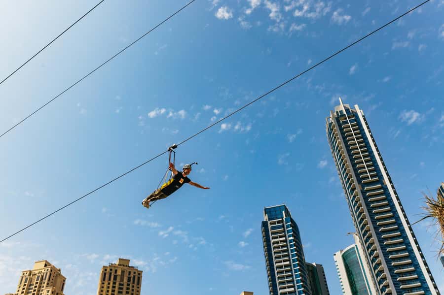 Dubai: Marina Ziplining with Photos, Video and Meal - Flying Above Dubai Marina at 80 km/h