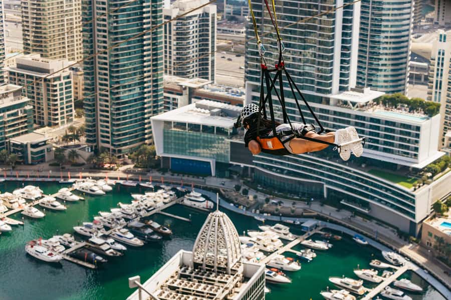 Dubai: Marina Ziplining with Photos, Video and Meal - Safety Gear and the Trip to the Launch Point