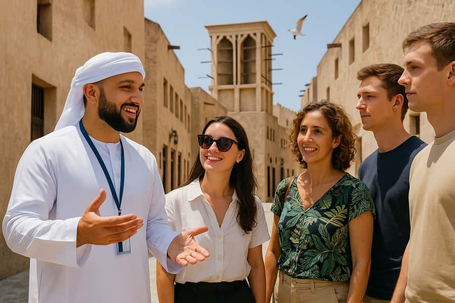 Dubai: Old Town Walking Tour with Abra Cruise & Street Food - Al Fahidi and the old wall
