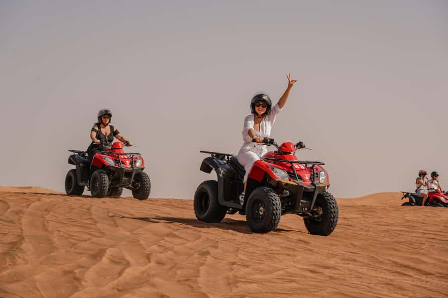 Dubai: Premium Safari, Camel Ride & Al Khayma Camp 3-Buffets - Lahbab’s red dunes bring the real adrenaline