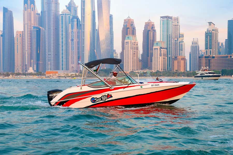 Dubai: Private Boat Tour - JBR/Burj Al Arab/Atlantis options - Starting at Dubai Harbour