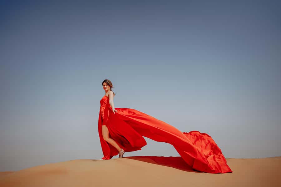 Dubai: Private Flying Dress Photography and Dune Drive Trip - FAQ