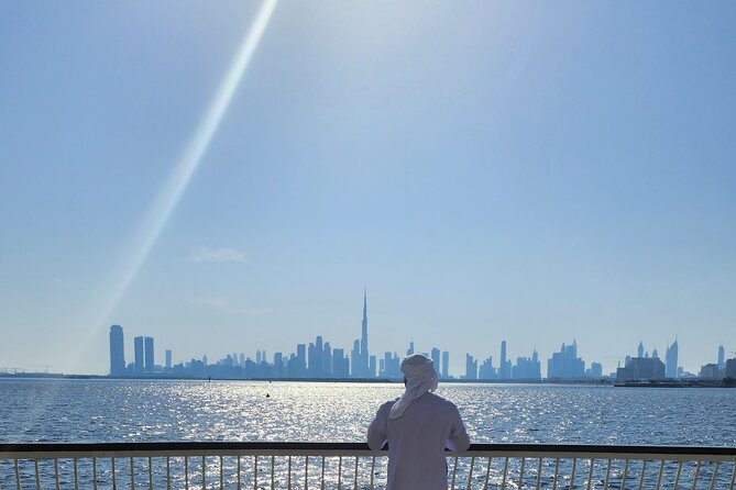 Dubai Top Ten Must-see Sights with Burj Khalifa and Transfers - Souk Madinat and the Burj Al Arab view